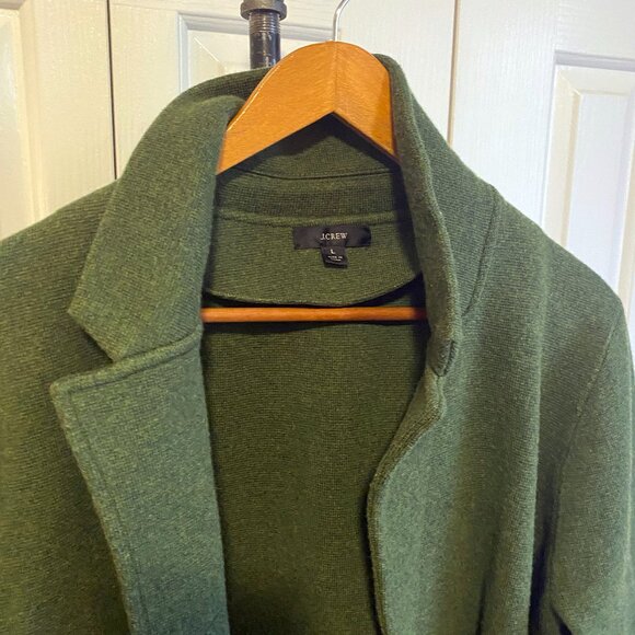 J. Crew Olive Green Sophie Open-Front Sweater-Blazer, L - Picture 2 of 5